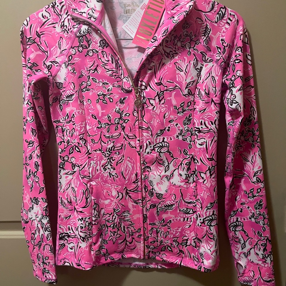NWT Lilly Pulitzer Set Serena Jacket / Weekender UPF Purrposefully Pink Plumeria